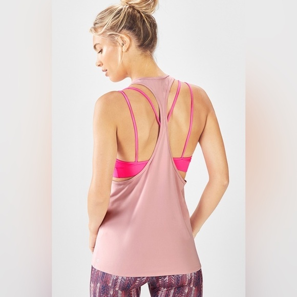 Women’s Fabletics’ Peggy Tank Light Pink | Rosebloom Racerback Size Large - Picture 3 of 7